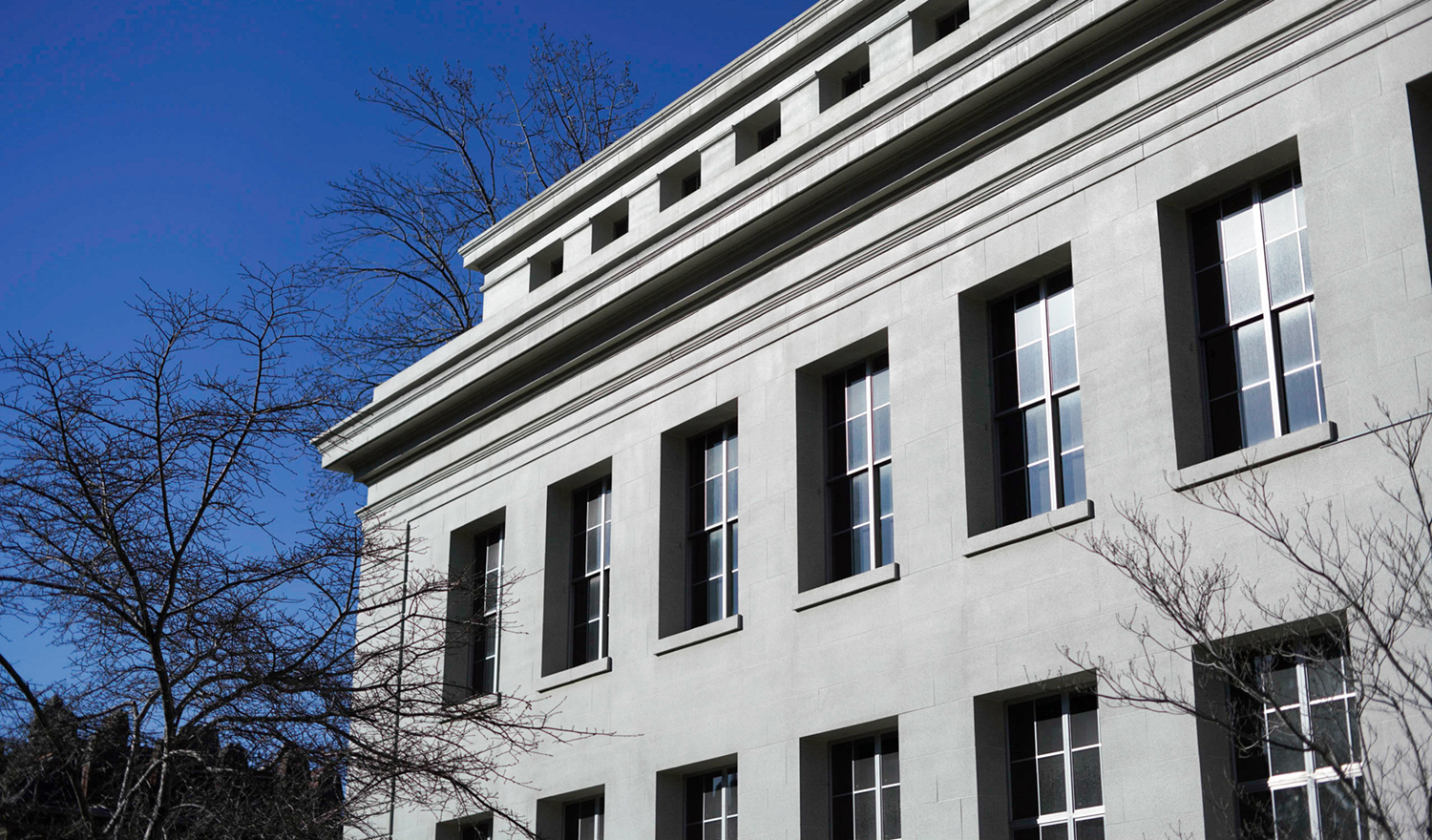 The corner of Bancroft Library exterior