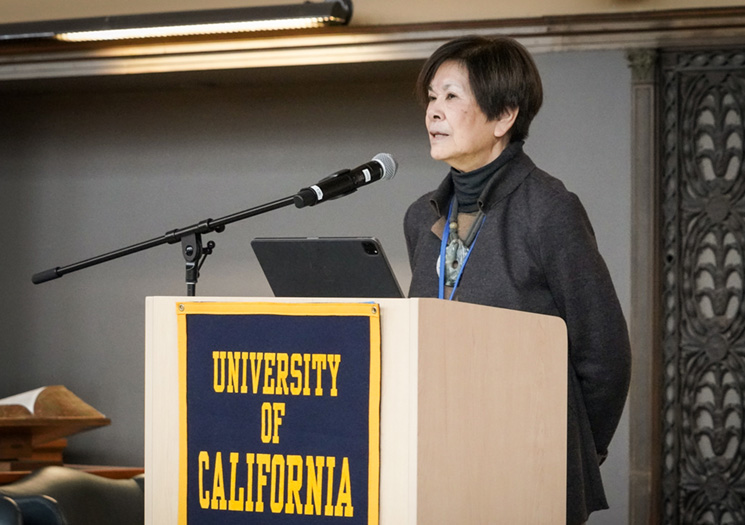 Sheryl Wong speaks to the group