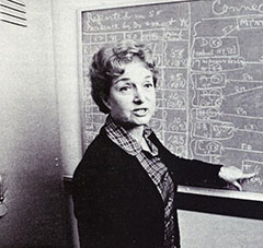 Selma Dritz at chalkboard