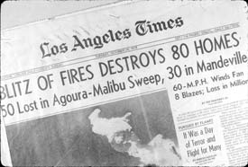 Image of Los Angeles Times about Malibu fire