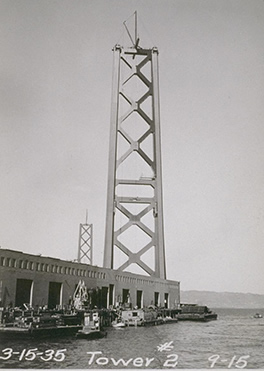 Photo of the Bay Bridge Tower Constuction 05-13-1935 courtesy of The Bancroft Library