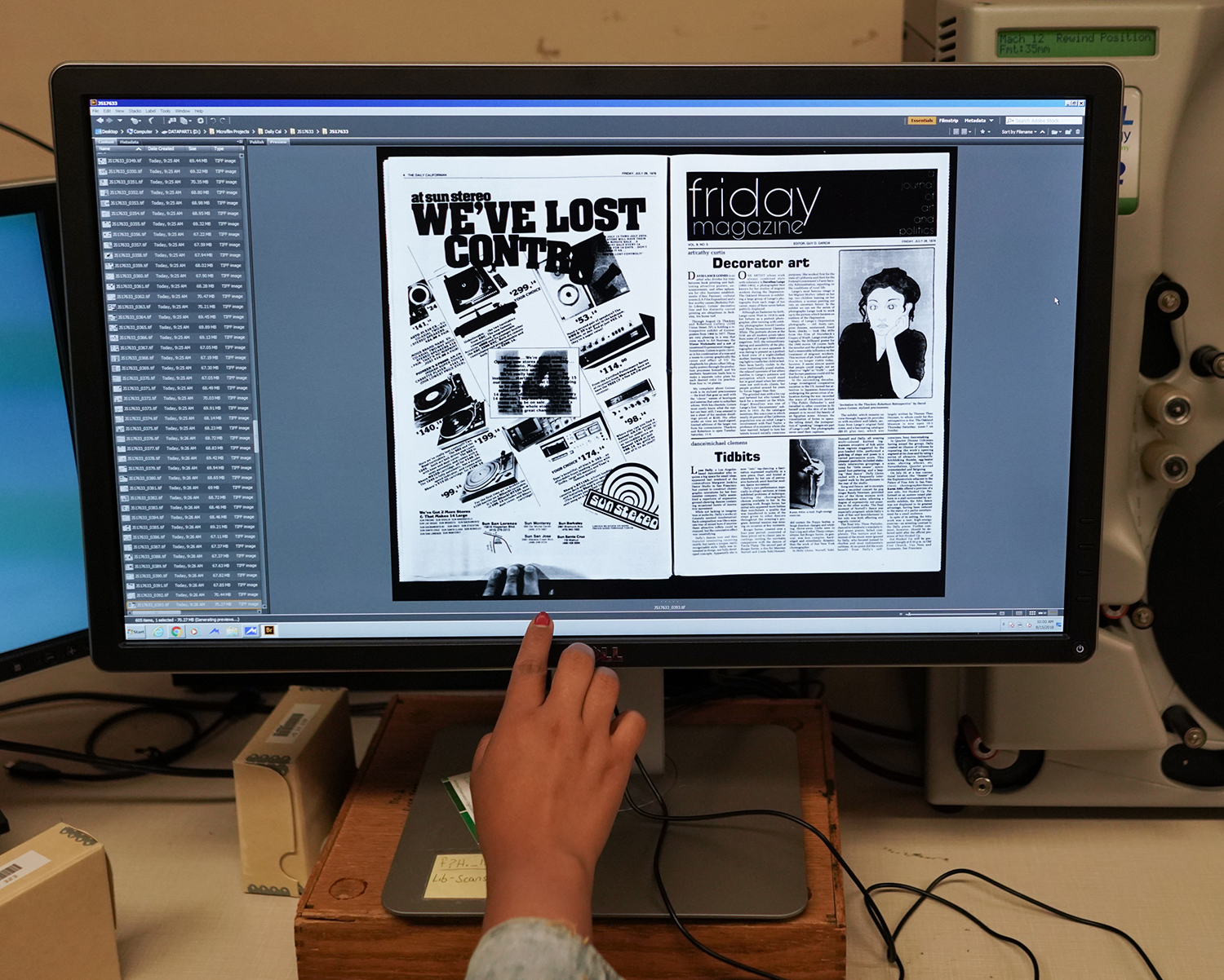 Newspaper being scanned