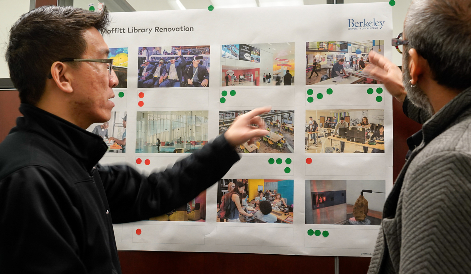 Architects, staff and students discuss ideas at a recent meeting about the Center for Connected Learning.