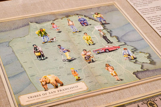 A map galley with illustrations is on display