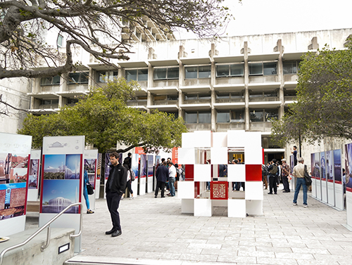 The outdoor exhibit near Wurster Hall