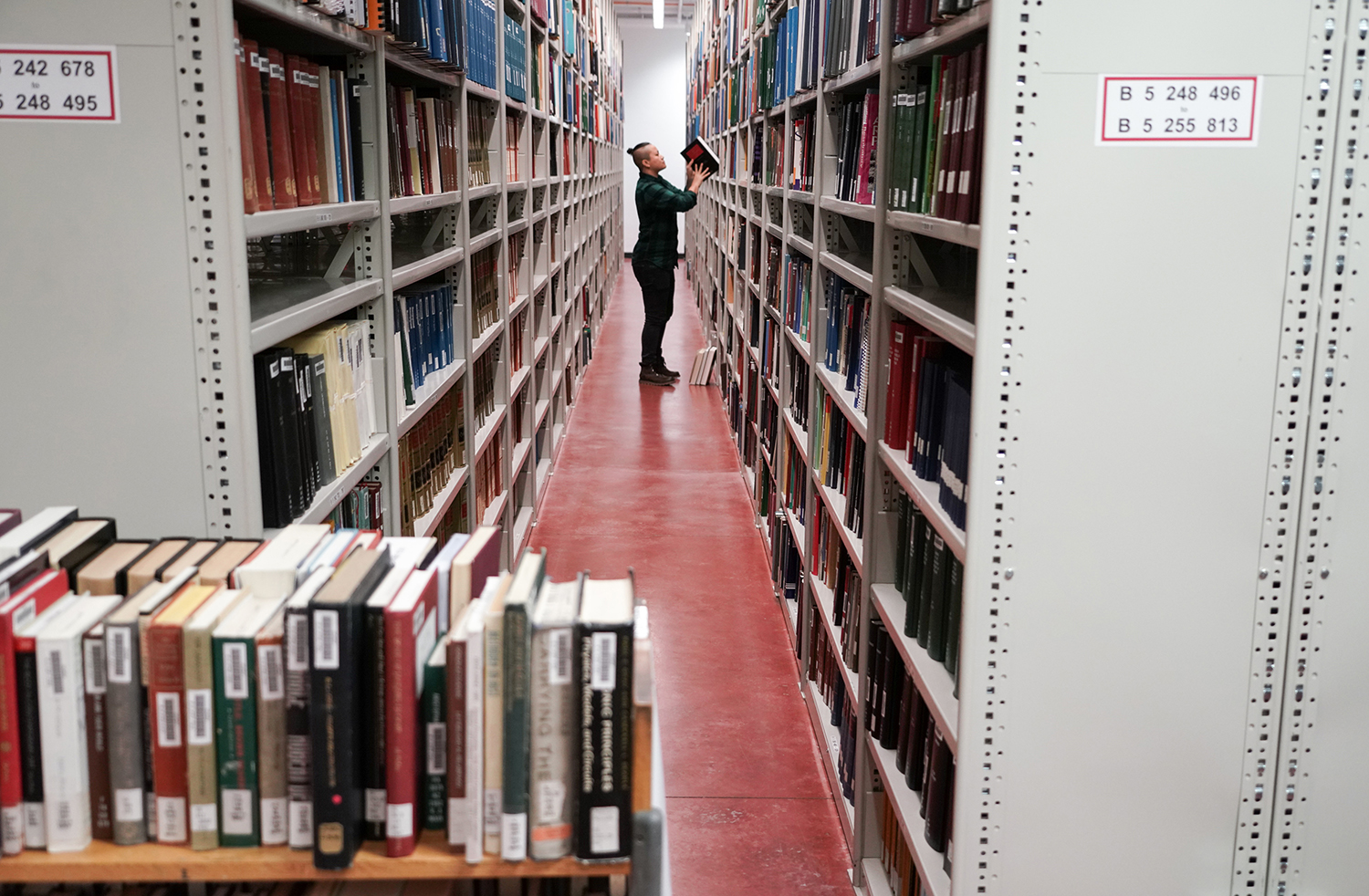 Reshelving books in NRLF