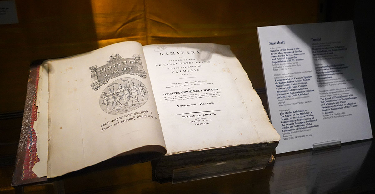 The Ramayana is on display in the exhibit.