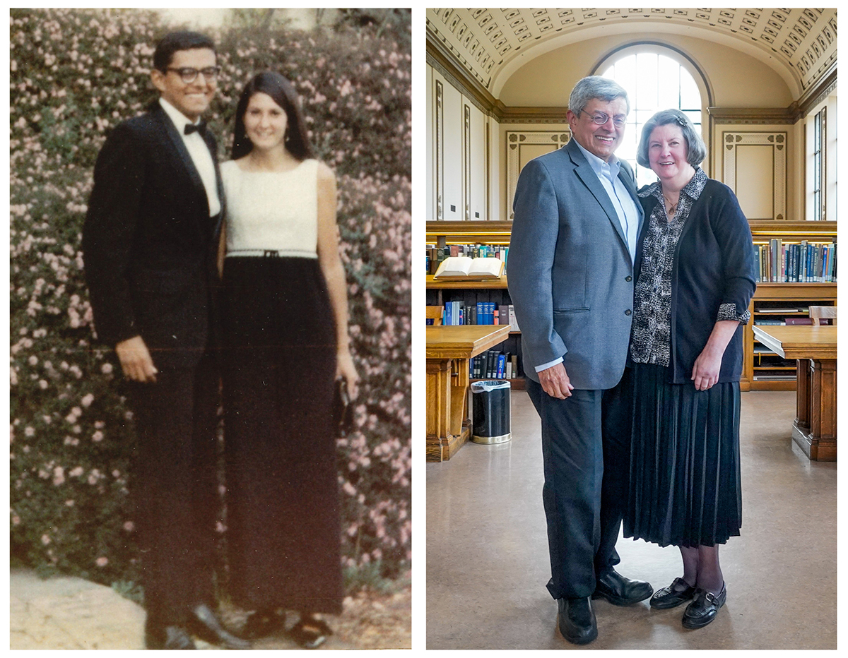 Composite photo of the couple in 1968 and 2019