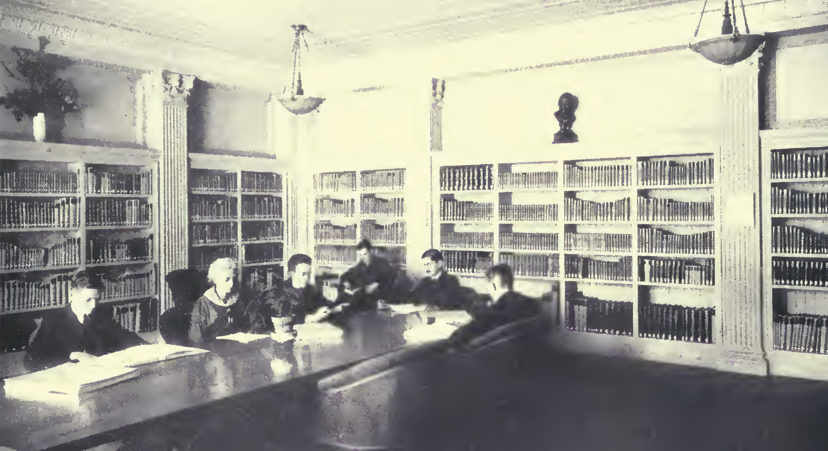 A meeting in a room in Doe Library