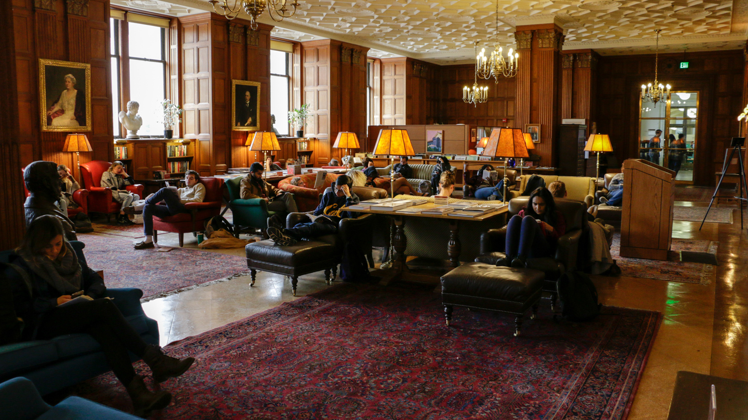 Visitors in Morrison Library