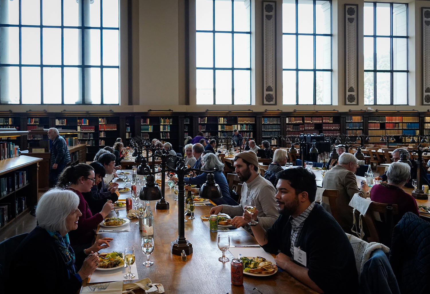 Guests enjoy lunch in Doe Library