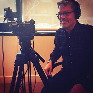 historian Paul Burnett filming an interview