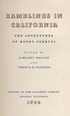 Ramblings in California: The Adventure of Henry Cerruti cover