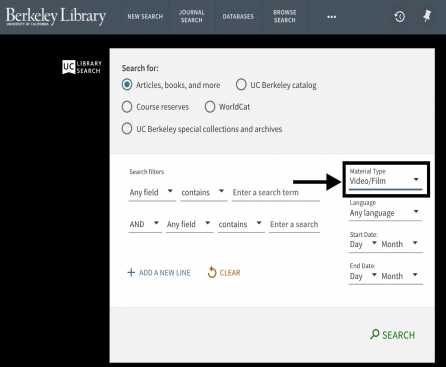 select video/film in the material type drop down