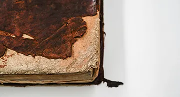 Corner of a worn book 