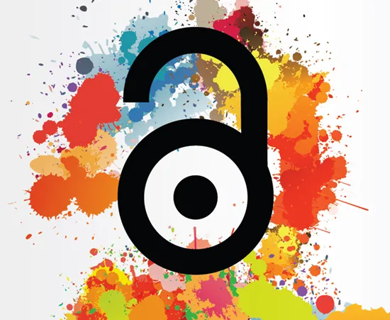 Lock logo on colorful background